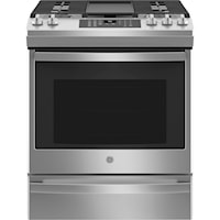 Ge(R) 30" Slide-In Front-Control Convection Gas Range With No Preheat Air Fry