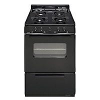 24 In. Freestanding Battery-Generated Spark Ignition Gas Range In Black