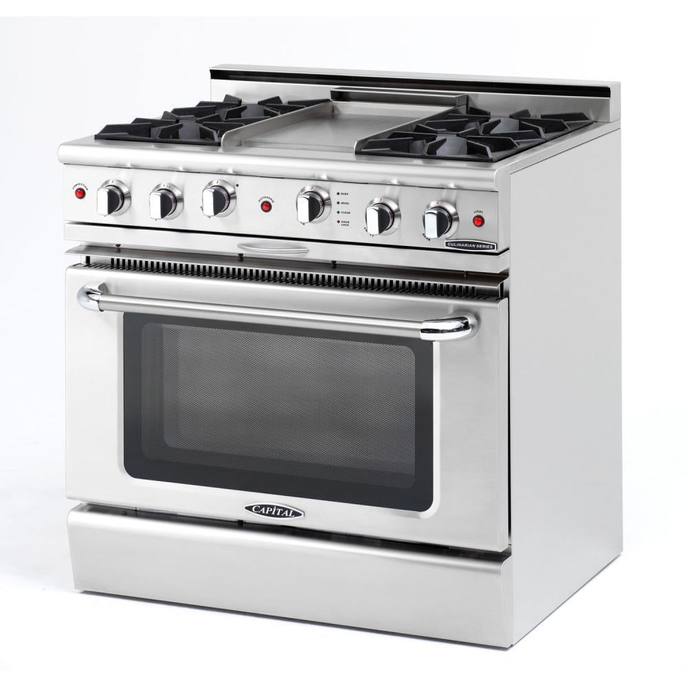 Capital CGSR362G2N 36" Gas Self Clean Range, Rotisserie, 4 Open Burners