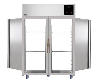 49 Cu Ft Pass-Thru Refrigerator, 2 Front Door Glass, 2 Back Door Solid