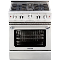 30" Gas Range With 4 Open Burners 25K Btu