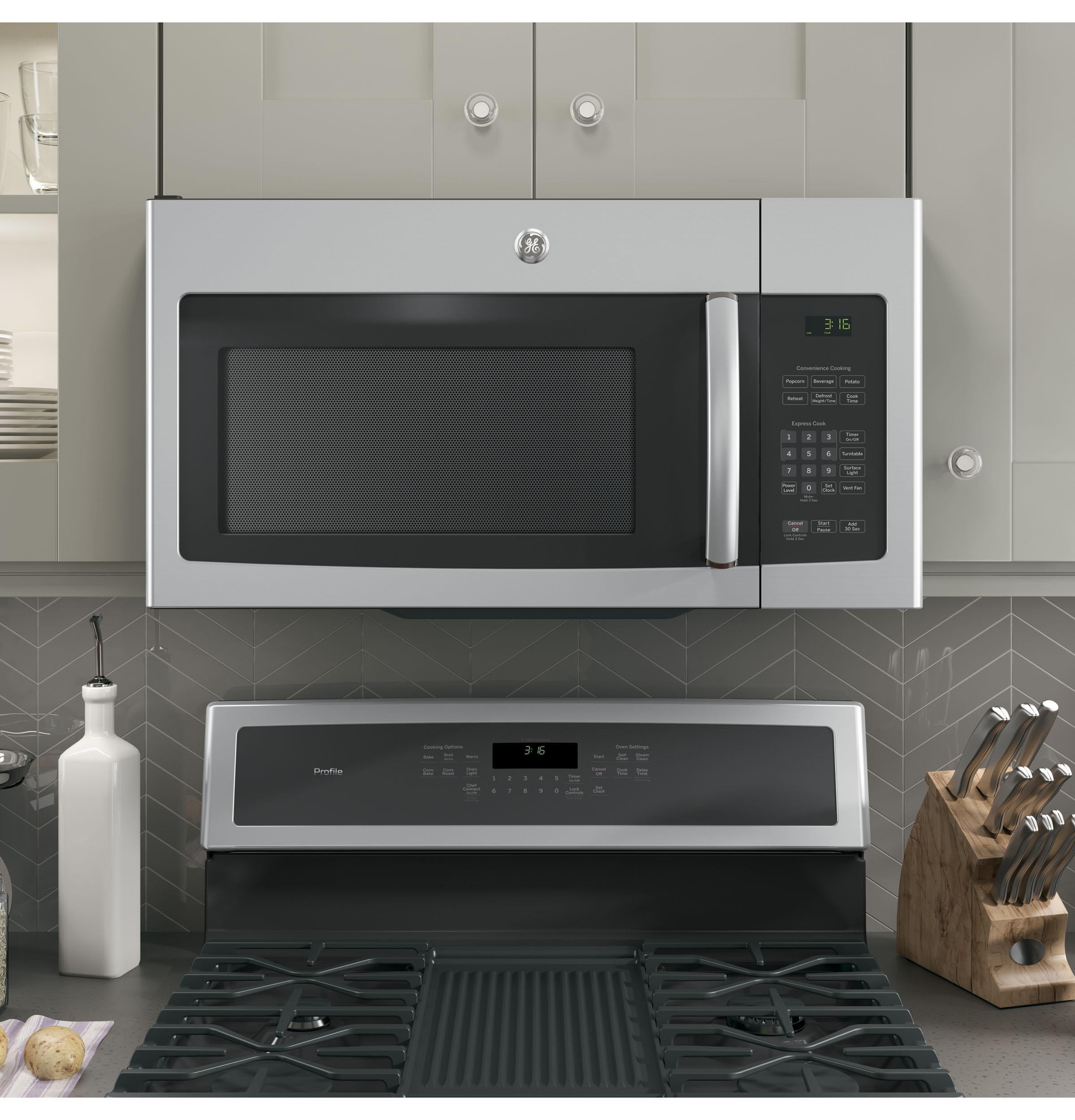 GE Appliances JNM3163RJSS Ge(R) 1.6 Cu. Ft. OverTheRange Microwave
