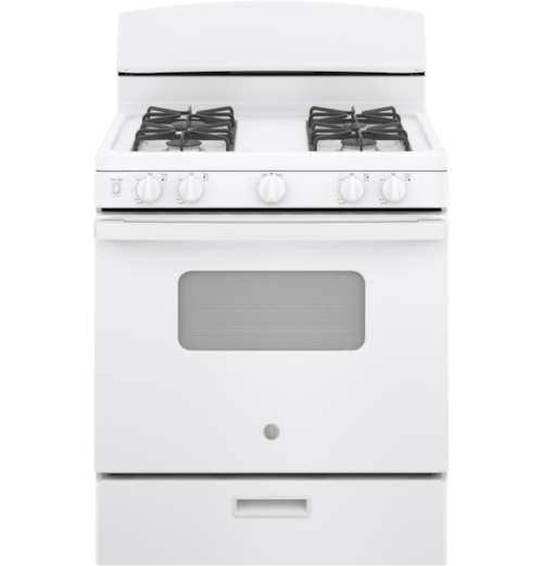 Ge® 30" Free-Standing Front Control Gas Range