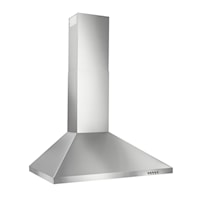 Broan(R) 30-Inch Convertible European Style Wall-Mounted Chimney Range Hood, 380 Max Blower Cfm, Stainless Steel Led Light
