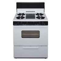 30 in. Freestanding Battery-Generated Spark Ignition Gas Range in White