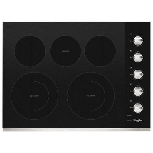 30-Inch Electric Ceramic Glass Cooktop With Two Dual Radiant Elements