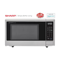 1.1 cu. ft. 1000W Sharp Stainless Steel Smart Carousel Countertop Microwave Oven