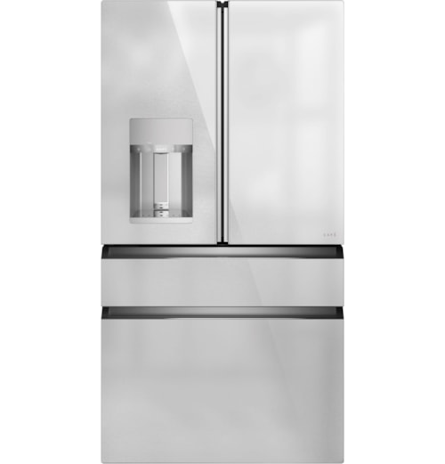 Caf(Eback)™ Energy Star® 22.3 Cu. Ft. Smart Counter-Depth 4-Door French-Door Refrigerator In Platinum Glass