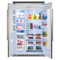 Marvel Professional Built-In 48" Side-by-Side Refrigerator Freezer - Marvel Professional Built-In 48" Side-by-Side Refrigerator Freezer - Stainless Steel Doors, Slim Designer Handles