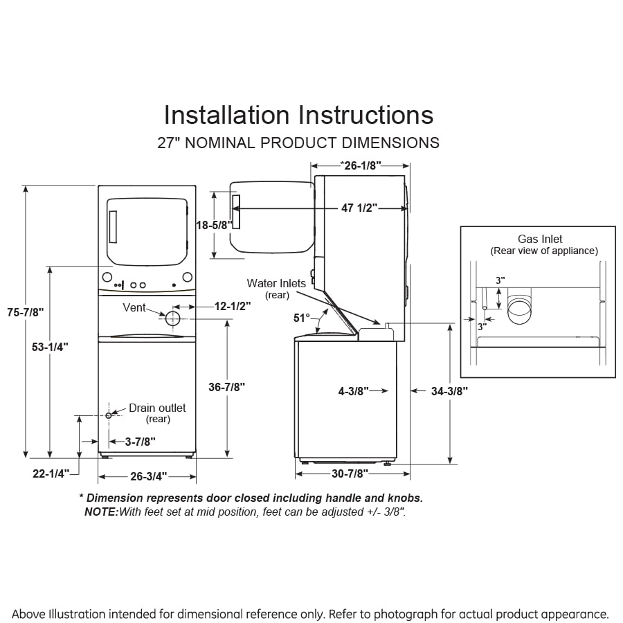 GE Appliances Laundry Combination Washer Gas Dryer