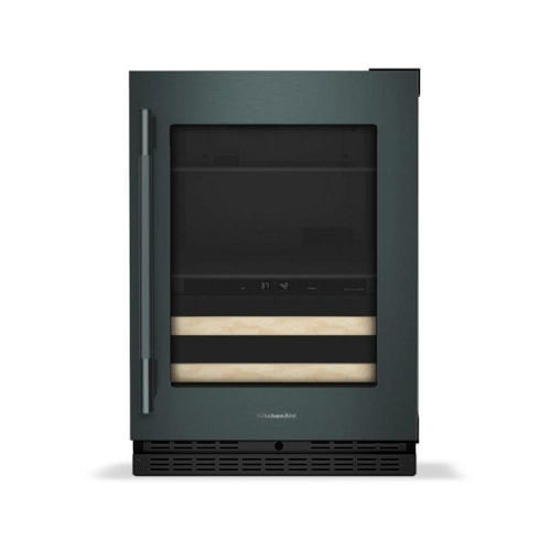 24" Beverage Center With Glass Door And Wood-Front Racks