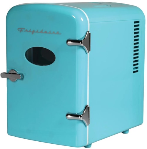 6-Can Retro Mini Fridge Cooler - Blue