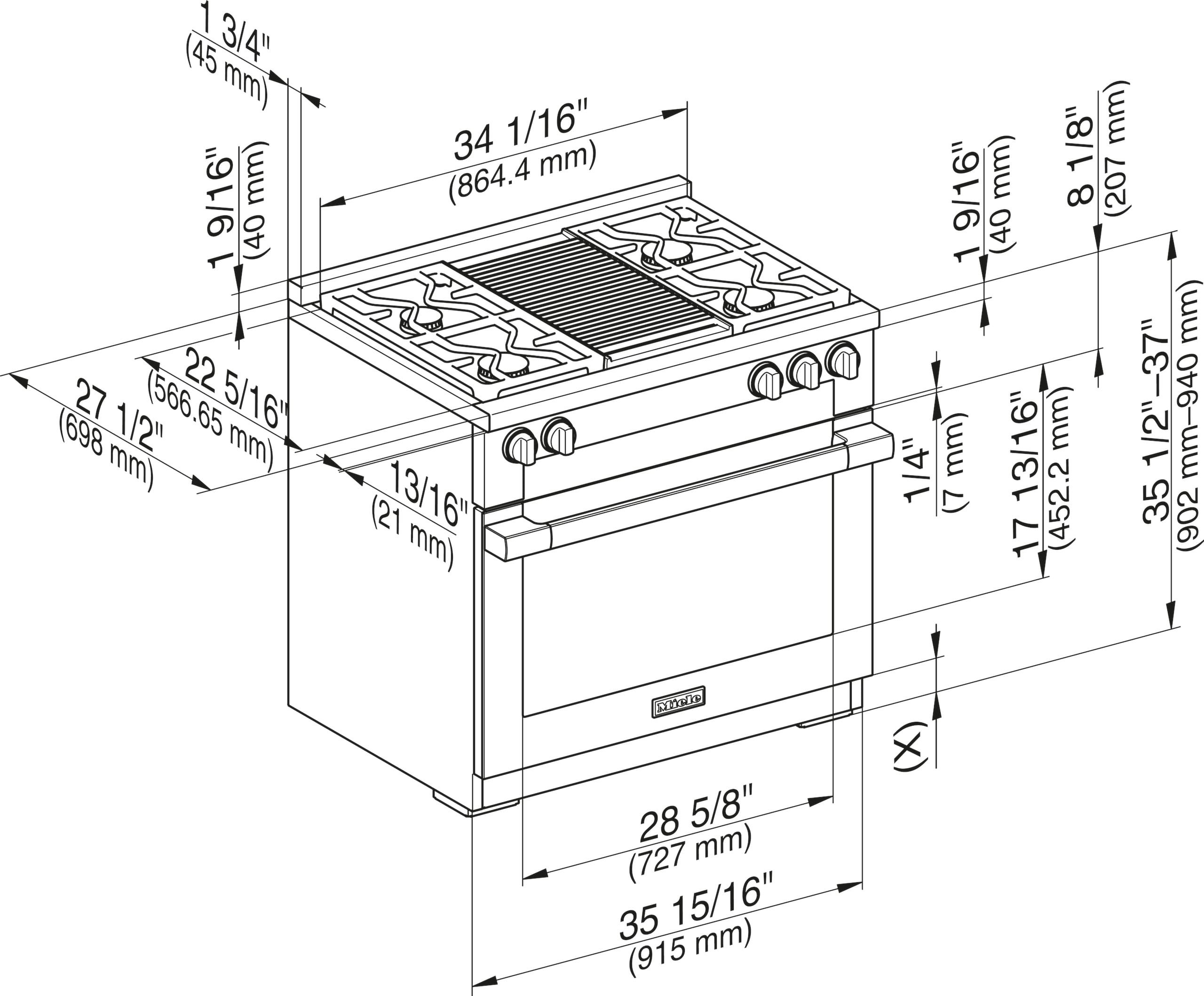 Miele Gas Ranges Professional Gas Range