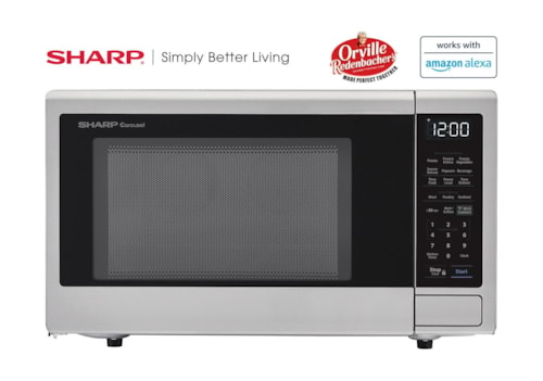 1.4 Cu. Ft. 1000W Sharp Stainless Steel Smart Carousel Countertop Microwave Oven