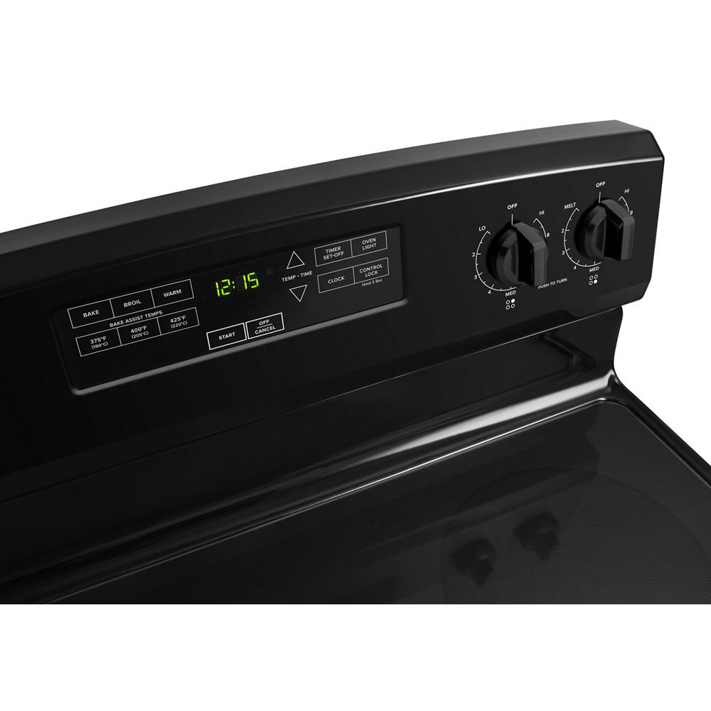 Amana AER6303MFB 30inch Electric Range with ExtraLarge Oven Window