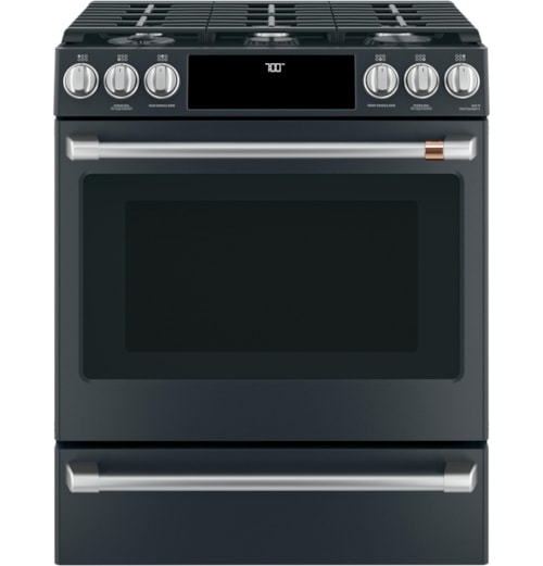 Caf(Eback)™ 30" Smart Slide-In, Front-Control, Gas Range With Convection Oven