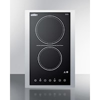 15" Wide 230V 2-Burner Radiant Cooktop