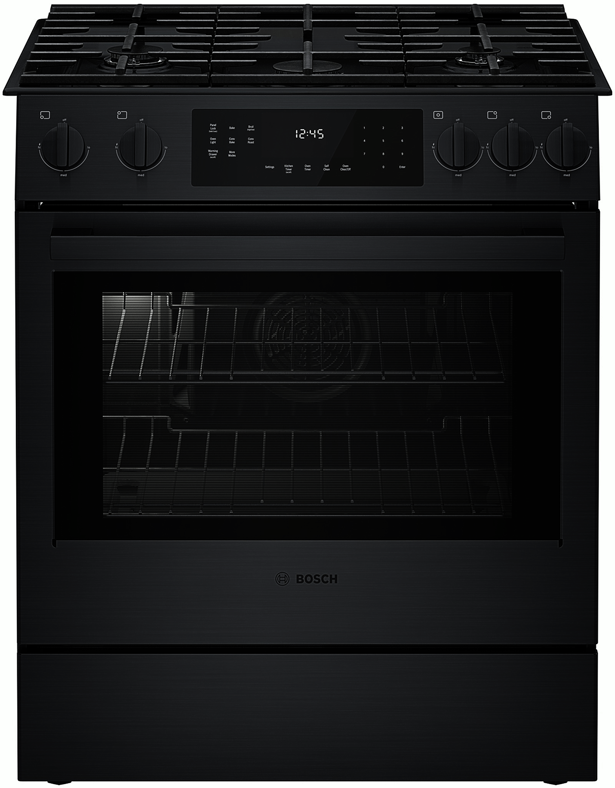 800 Series, Gas Slide-In Range, 30'', Black Stainless Steel