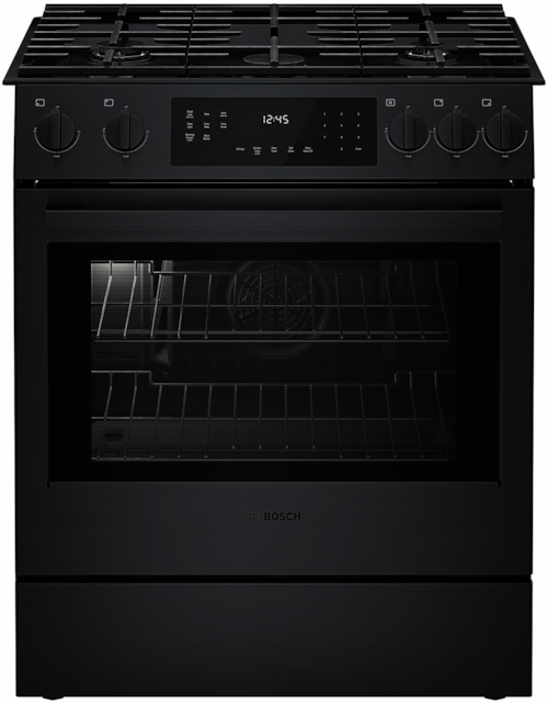 800 Series, Gas Slide-In Range, 30'', Black Stainless Steel