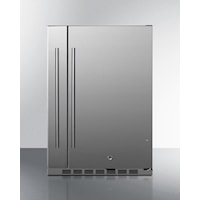 Shallow Depth 24" Wide Outdoor Built-In All-Refrigerator With Slide-Out Storage Compartment