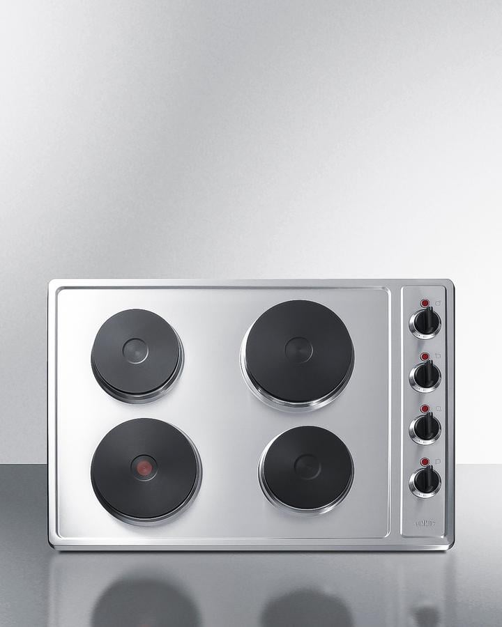 Summit CSD4B300 30 Wide 208 240V 4 Burner Solid Disk Cooktop Simon s Furniture Cooktop