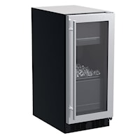 15-In Built-In Clear Ice Machine with Door Style - Stainless Steel Frame Glass