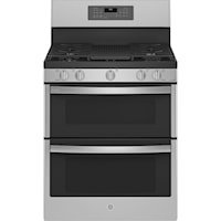 Ge Profile(Tm) 30" Free-Standing Gas Double Oven Convection Fingerprint Resistant Range With No Preheat Air Fry