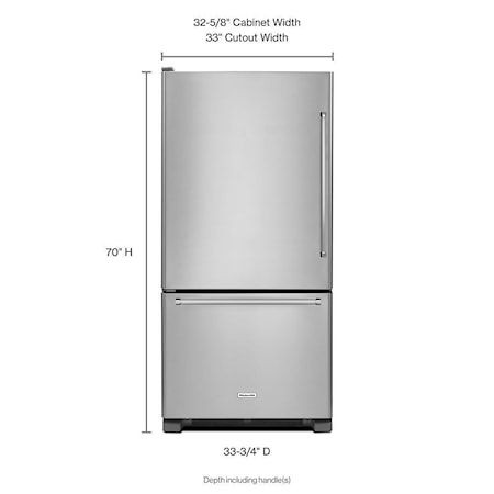 Bottom Freezer Freestanding Refrigerator