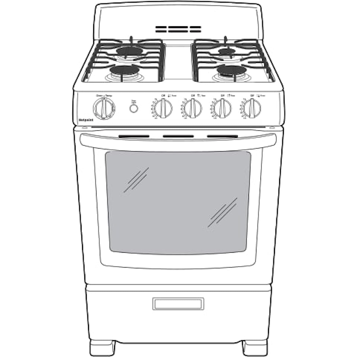 Hotpoint Gas Ranges 24" Free Standing Gas Range