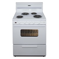 30 In. Freestanding Electric Range In White