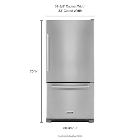 Bottom Freezer Freestanding Refrigerator