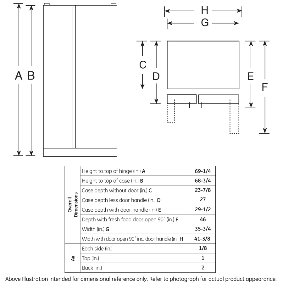 GE Appliances Refrigerators Side By Side Freestanding Refrigerator