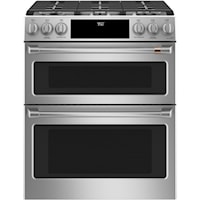 Caf(Eback)(Tm) 30" Smart Slide-In, Front-Control, Dual-Fuel, Double-Oven Range With Convection