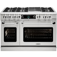 48" 6 Burner Gas Convection Range, Dual Fuel, Self Clean