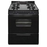 30 In. Freestanding Battery-Generated Spark Ignition Gas Range In Black