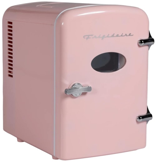 6-Can Retro Mini Fridge Cooler - Pink