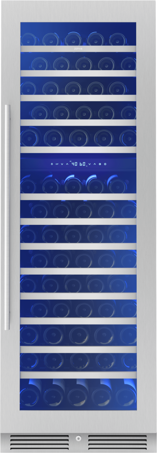 Presrv Wine Cooler, 24In Full Size, Ss+Glass, Reversible Door, 2 Zone