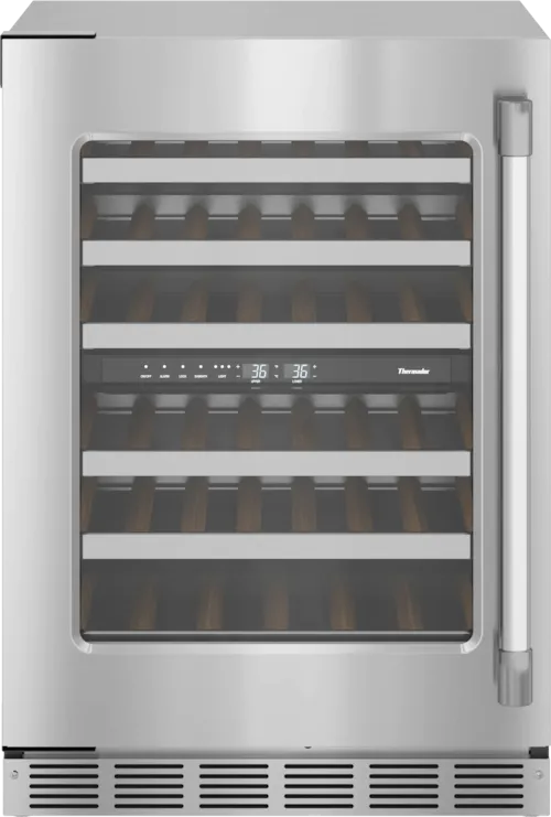Freedom® Under Counter Wine Cooler With Glass Door 24'' Professional Stainless Steel, Left Hinge