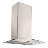 Broan(R) Elite Ew46 Series 36-Inch Convertible Curved Glass Chimney Range Hood, 460 Max Blower Cfm, Stainless Steel