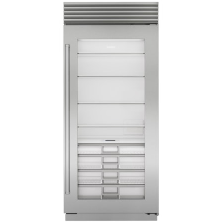 Glass Door Built In Refrigerator