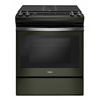 5.0 cu. ft. Front Control Gas Range with Cast-Iron Grates - Black Stainless