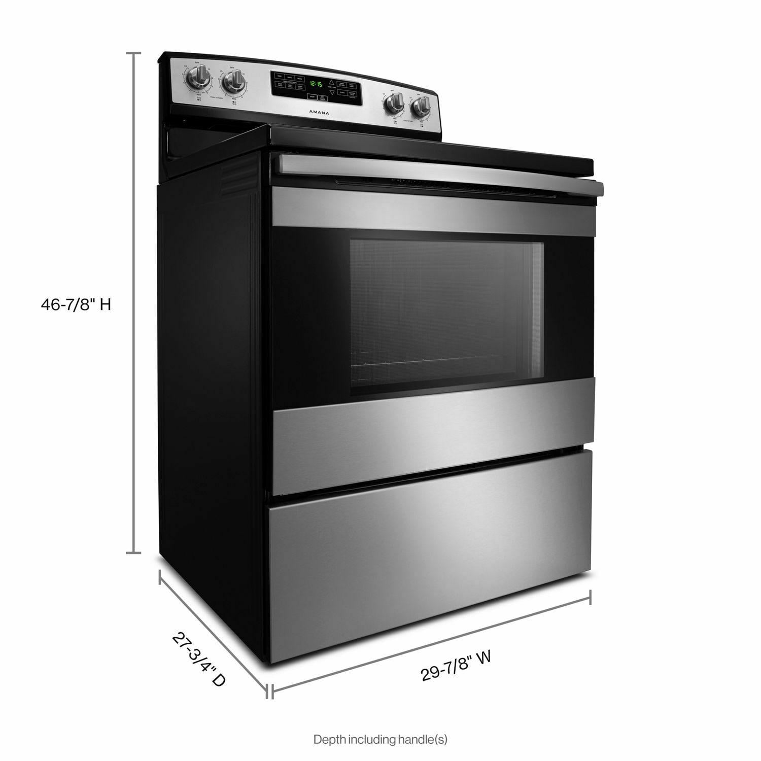 Amana ACR4303MFS 30inch Electric Range with Bake Assist Temps Black