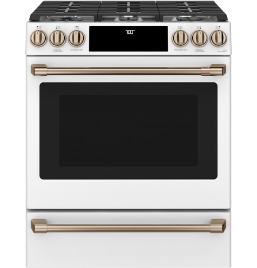Caf(Eback)™ 30" Smart Slide-In, Front-Control, Gas Range With Convection Oven
