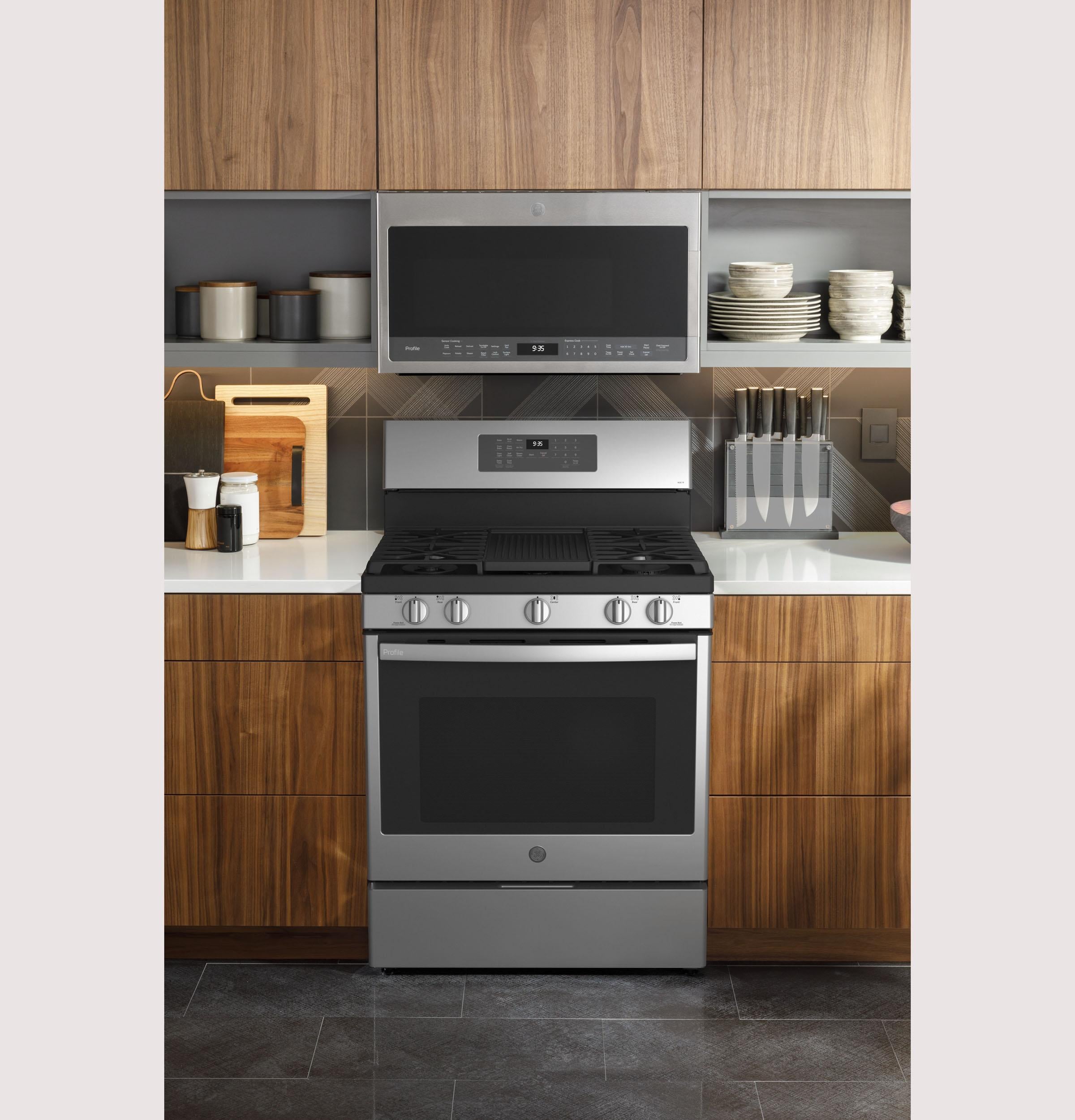 GE Profile 30" Smart Slide-In Front-Control Gas Range with Convection - Thumbnail 5
