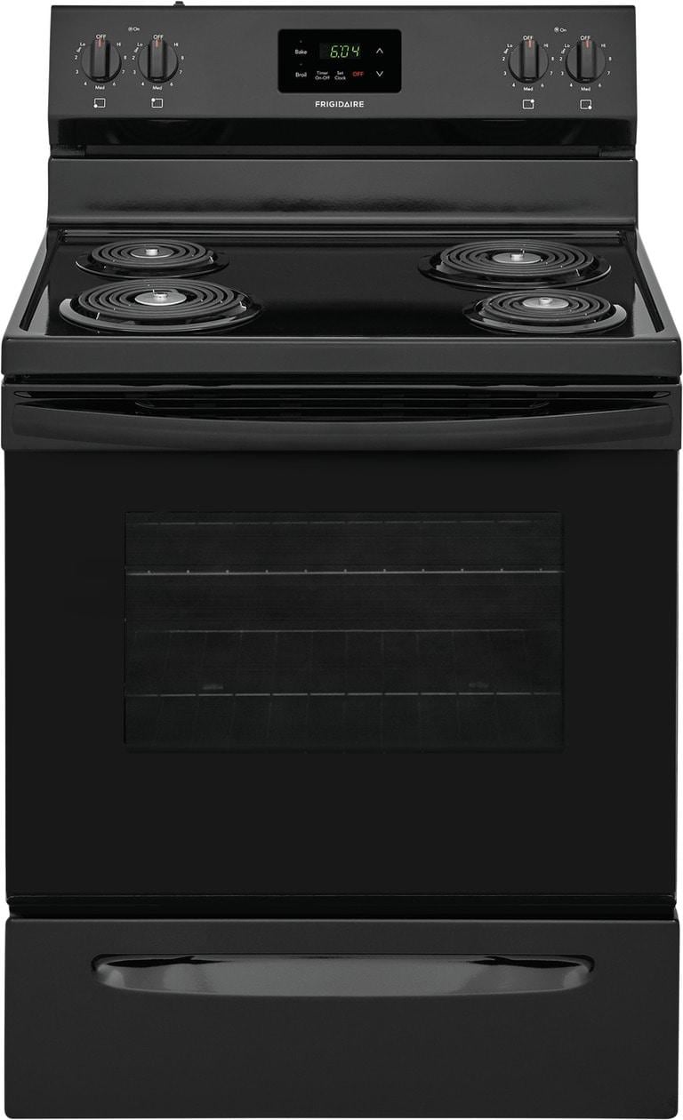 black freestanding gas range