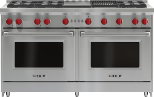 Wolf 60" Double Gas Range with Infrared Charbroiler and Griddle