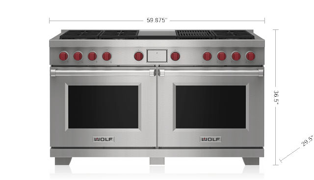 Wolf Gas Ranges Wolf 60" Dual Fuel Range