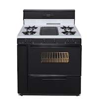 36 In. Freestanding Gas Range With 5Th Burner And Griddle Package In White
