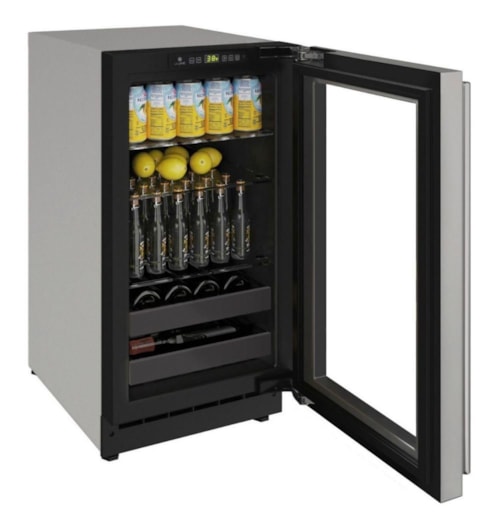 2218Bev 18" Beverage Center With Stainless Frame Finish And Left-Hand Hinge Door Swing And Lock (115 V/60 Hz)