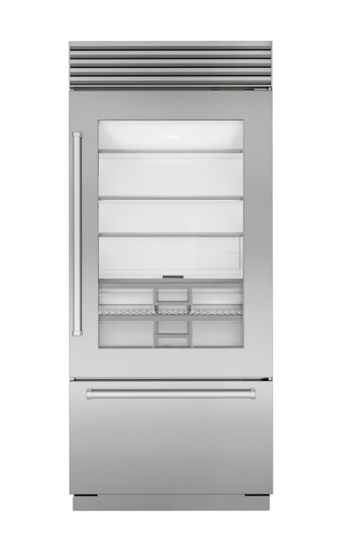 36" Classic Over-And-Under Refrigerator/Freezer With Glass Door